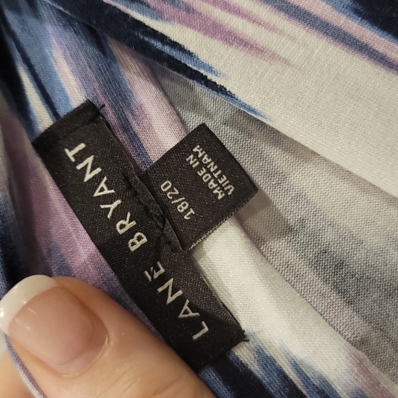 Lane Bryant Double V neckline short sleeve peplum top 18/20 - Picture 5 of 7